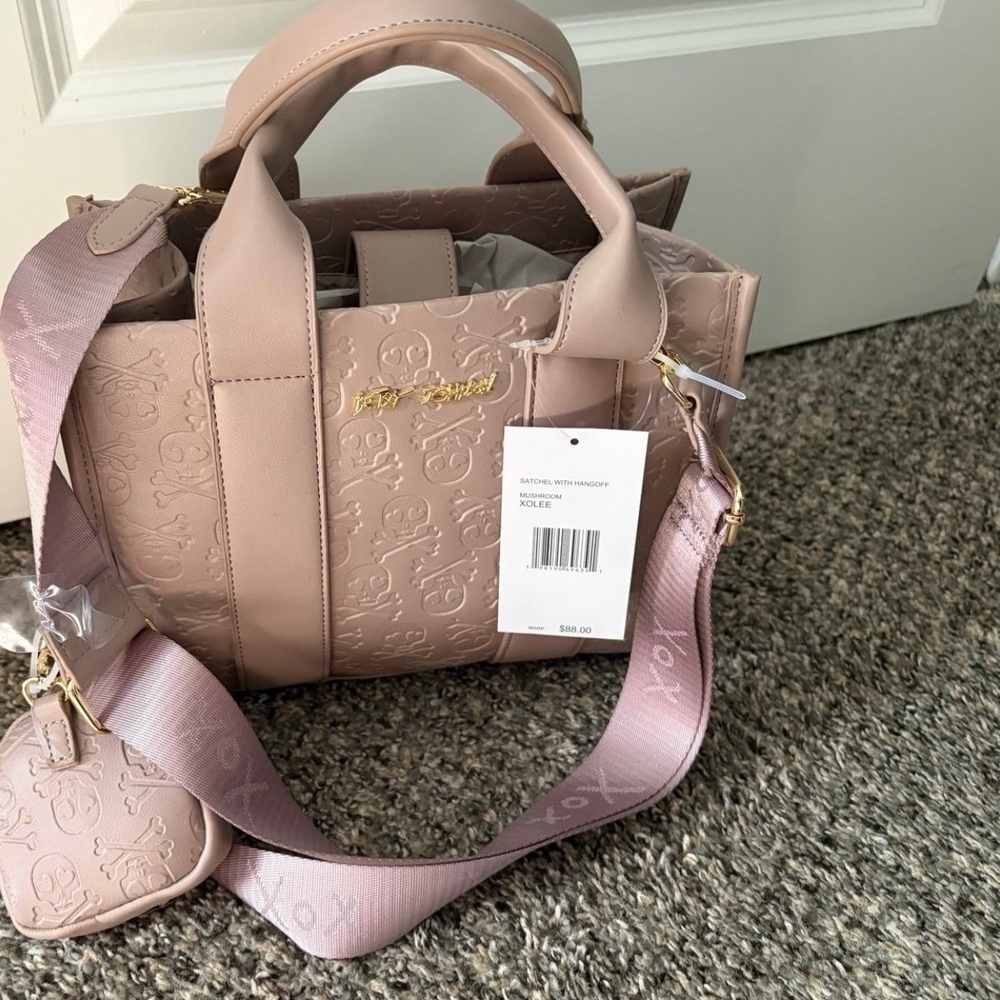 Betsey Johnson Blush Pink Embossed Satchel